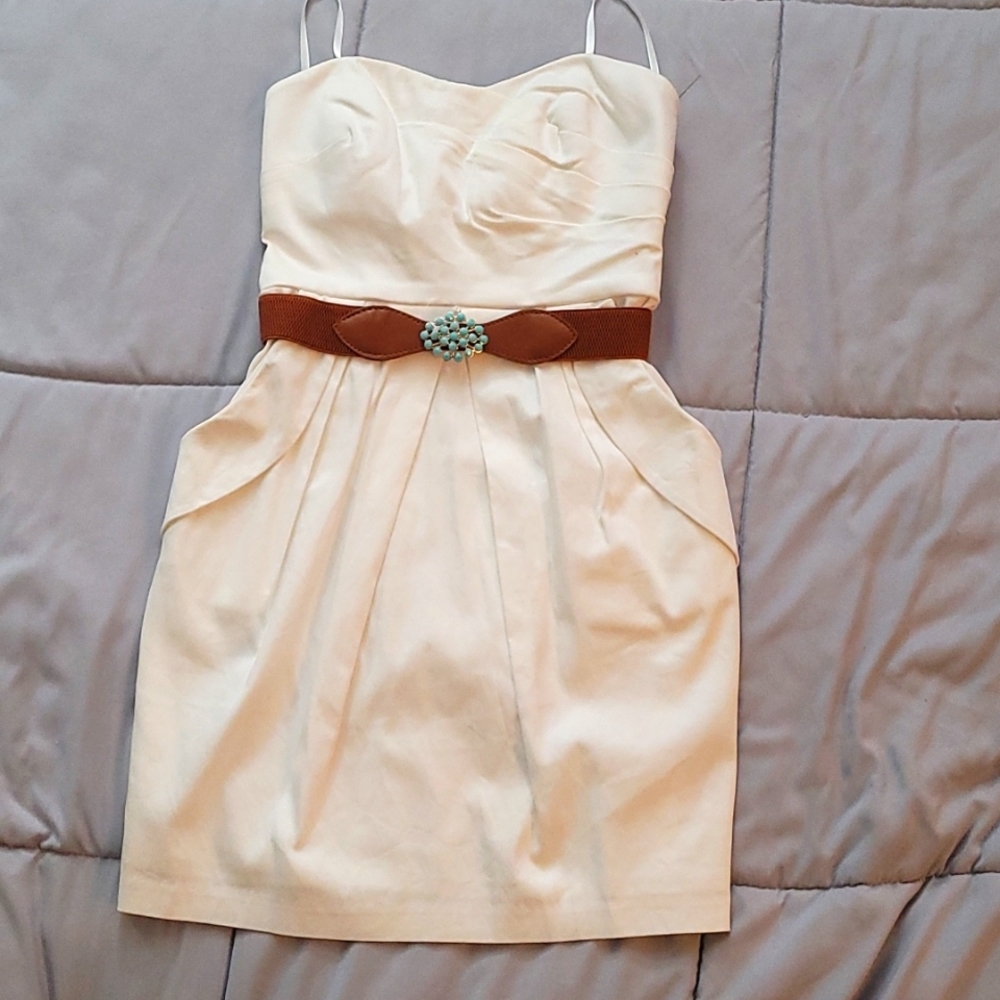 Size 5, white strapless summer dress